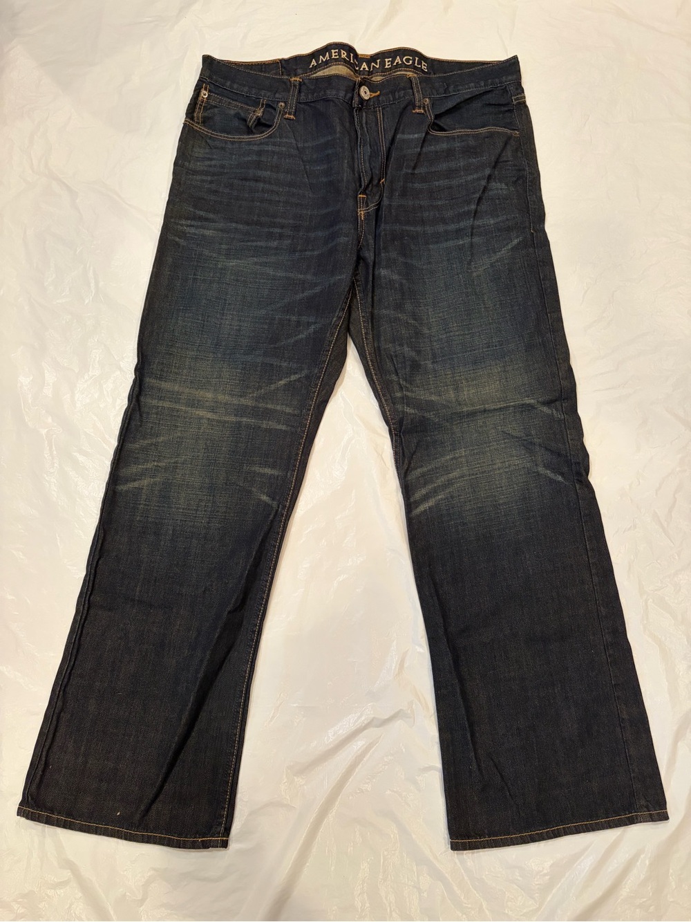 American Eagle Low Rise Boot Jeans Men's 36x30 Blue Dark Wash
